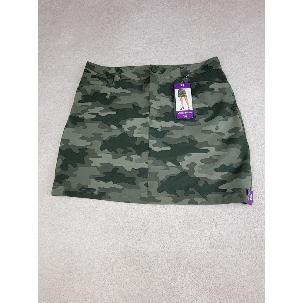 Eddie Bauer NEW Women 14 Green Camo Adventurer 2.0 Active Gorpcore Hiking Skort - Picture 2 of 13